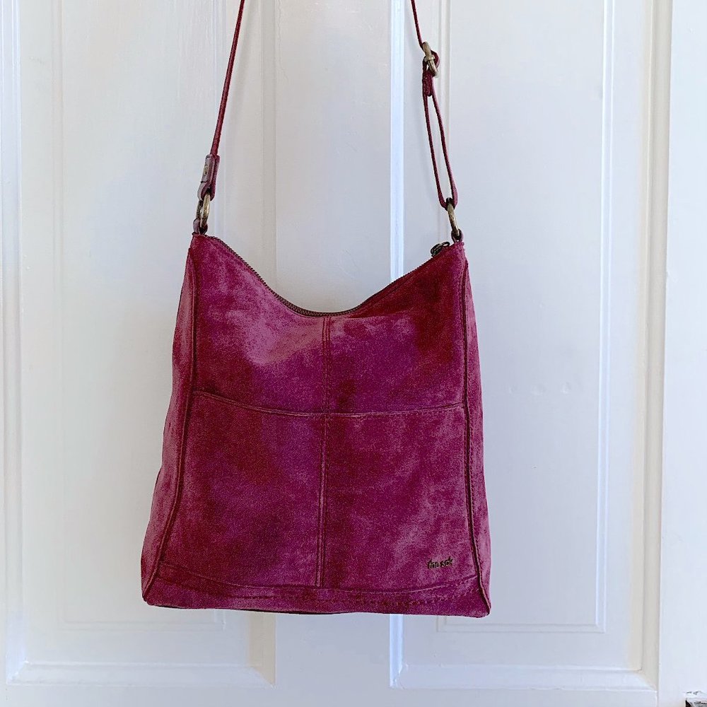 The Sak Lucia Currant Suede Crossbody Purse NWOT